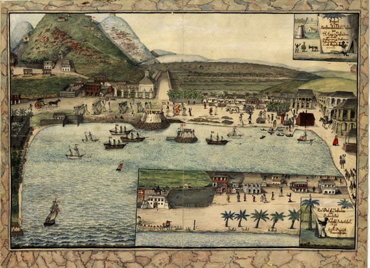 Christiansted på Sankt Croix i 1815, som var den vigtigste by på de Dansk Vestindiske Øer på den tid.