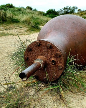 Bunkeren Tirpitz og en kanonstilling ved Fanø.