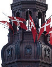 Dannebrog flag displayed at various events in Denmark.