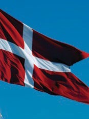 Dannebrog flag displayed at various events in Denmark.