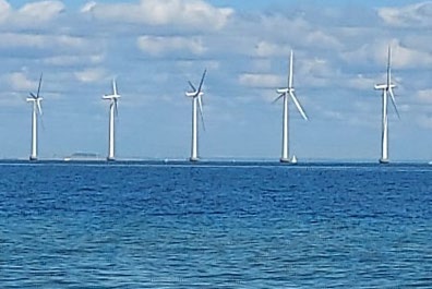 Vindmøllepark i Øresund.