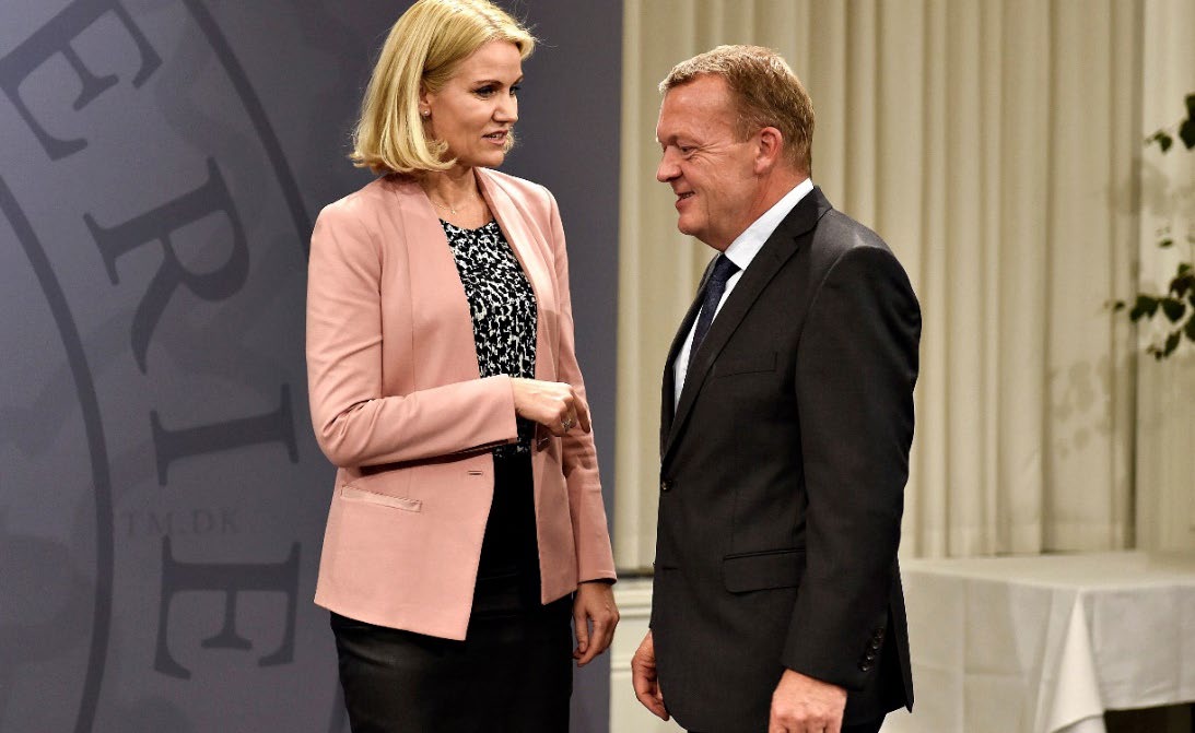 Helle Thorning-Schmidt, Danmarks første kvindelige statsminister 2011-15 sammen med Lars Løkke Rasmussen, statsminister 2009-11 og 2015-19. Foto: Keld Navntoft/Ritzau Scanpix.