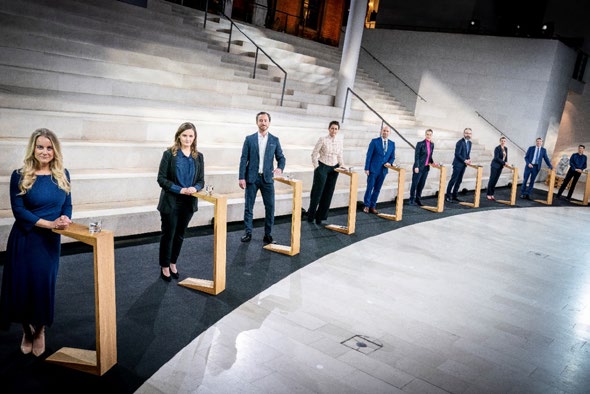 Debat mellem partilederne, 2021. Foto: Mads Claus Rasmussen/Ritzau Scanpix.