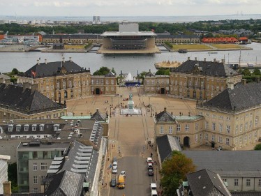 Amalienborg set fra luften. Foto: Rob Deutscher.